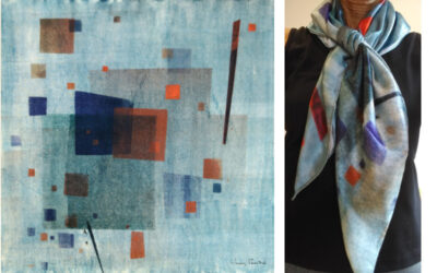 square blue scarf